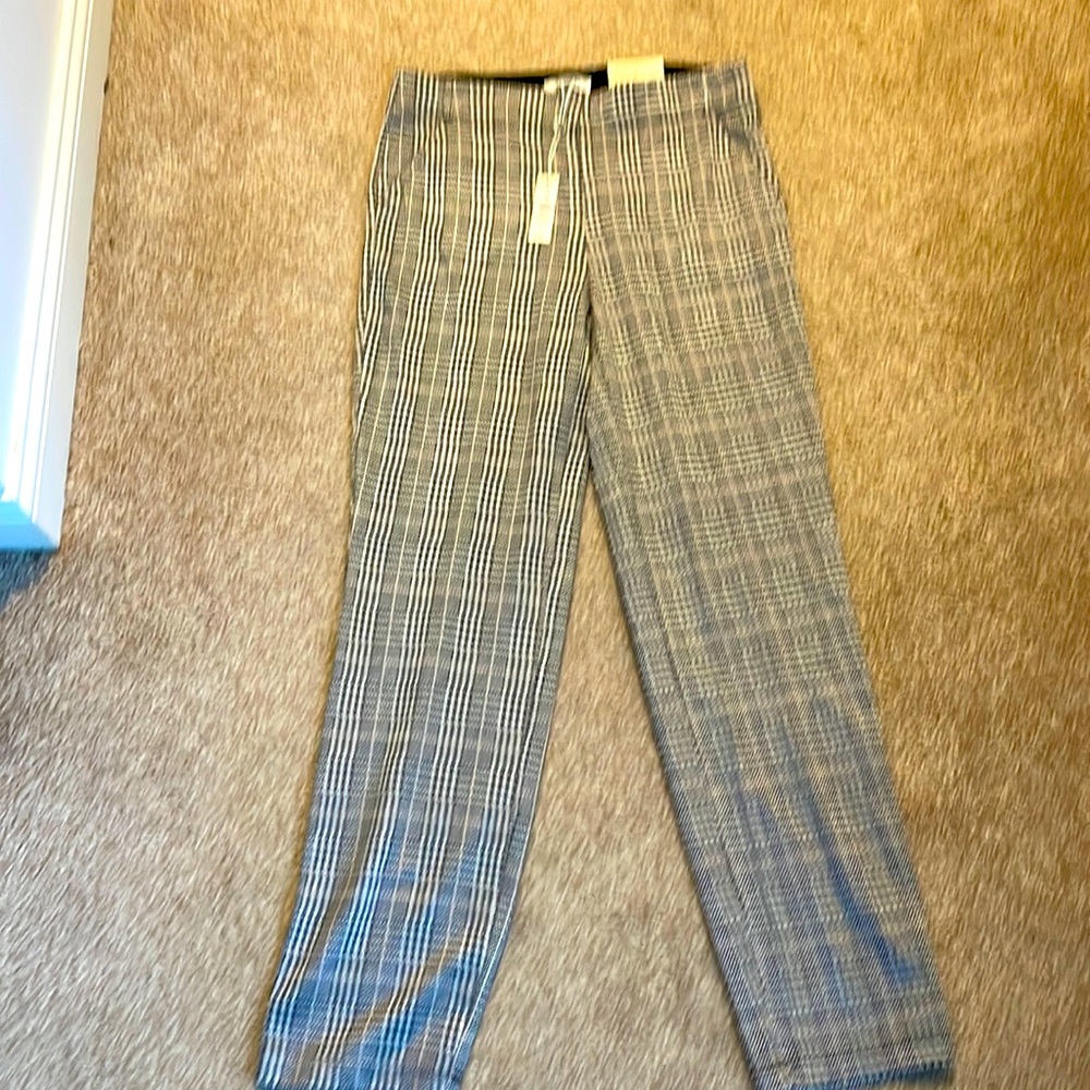 Max Studio slim plaid trouser